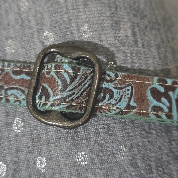 MYRA Cowhide Blue Leather Fringe Southwest Bag Crossbody Purse Concho Western - Picture 6 of 8